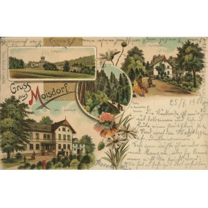 [cartolina] Myślibórz. Saluti da Moisdorf [1901]