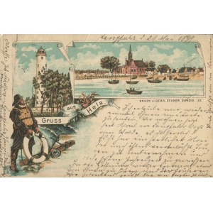 [carte postale] Hel. Salutations de Hel [1899]