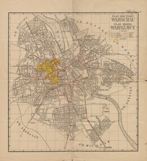 [plan] Plan miasta Warszawy z zaznaczonymi granicami getta [1942]