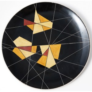 PLATE WITH GEOMETRIC DECORATION, Poland, Chodzież, ca. 1965
