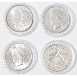 SEVEN SILVER COINS FROM THE U.S.