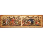 ICON, THE BURIAL OF MARY AND THE DISCOVERY OF THE EMPTY TOMB, Russia, Palekh, 19th century