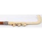 STAFF WITH DOG HEADS, early 20th century