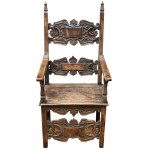 RENAISSANCE ARMCHAIR WITH ROLLWERK ORNAMENTATION, mid-16th century