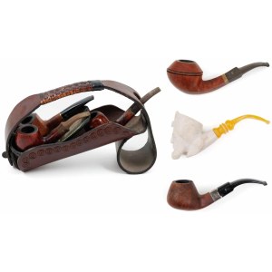 SIX PIPES WITH A STAND, early 20th century