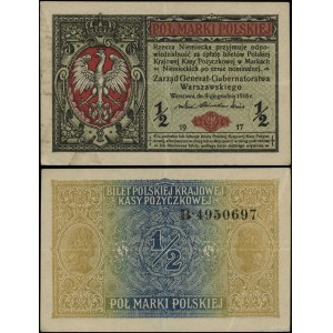 Polen, 1/2 einer polnischen Briefmarke, 9.12.1916, General, B