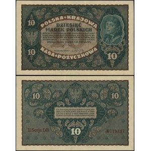 Pologne, 10 timbres polonais, 23 août 1919, II-DB