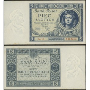 Poland, 5 zlotych, January 2, 1930, Customs Stamp