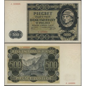 Poland, 500 zlotych, March 1, 1940, A