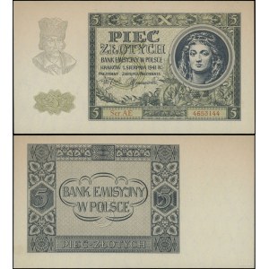 Poland, 5 zlotych, August 1, 1941, AE