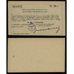 Poland, certificate of fulfillment of the contribution obligation in the amount of 30 zlotys, 1944, Warsaw