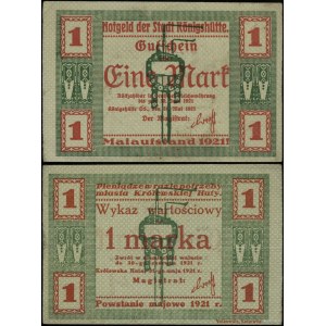 Silesia, Chorzów, 1 mark, May 31, 1921
