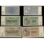 Teresin Ghetto in the Czech Republic, set: 10, 20, 100 crowns, January 1, 1943