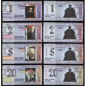 Litwa, zestaw 6 okolicznościowych pseudobanknotów, 2002