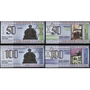 Litwa, zestaw 6 okolicznościowych pseudobanknotów, 2002