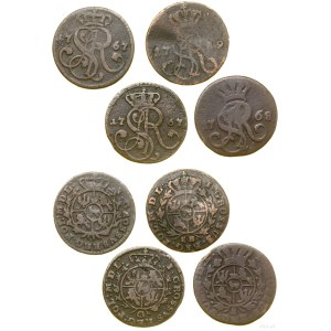 Poland, set of 4 x 1 grosz, 2 x 1767 G (Kraków), 1768 g, 1789 EB (Wa