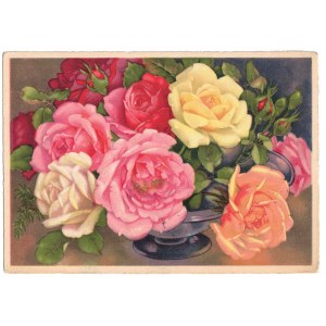 A bouquet of roses in a vase