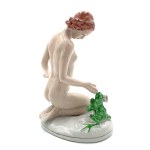 Figurine of a Woman with a Prince Turned into a Frog (Katowice, 1960s–1970s)