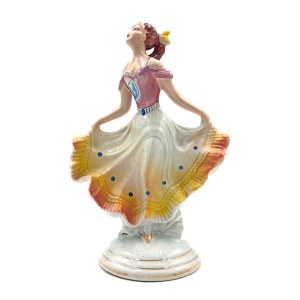 Figurine of a Dancer Holding Her Flowing Dress (Katowice, 1960s–1970s)