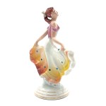 Figurine of a Dancer Holding Her Flowing Dress (Katowice, 1960s–1970s)