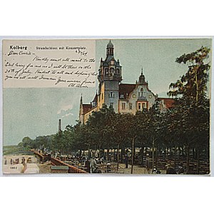 [KOŁOBRZEG]. Kolberg. Château de plage avec salle de concert. Éd. Reinicke &amp; Rubin, Magdebourg...