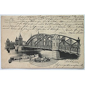 [SZCZECIN]. Stettin Neue Oderbrücke. No publisher. On the reverse, inscribed J.7822. Postmark date: 1902. Black-and-white