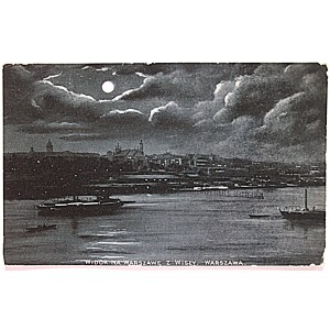 WARSAW. View of Warsaw from the Vistula River. Warsaw. [Nocturne]. Published by S. Ros., London. Circa 1915? Clean