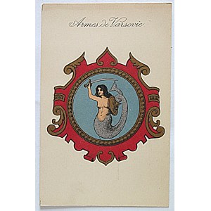 WARSZAWA. Armes de Varsovie. [Herb Warszawy]. Na odwrociu sygn.: Antoine, Edit, 12.rue de l`Universite...