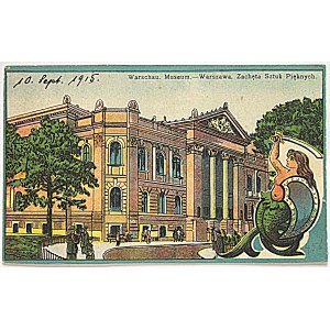 WARSZAWA. Warschau. Museum.-Warszawa. Zachęta Sztuk Pięknych. Sygn. M.K.W. . Data st. poczt.1916. Barwna...