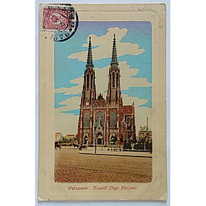WARSAW. St. Florian's Church. Published by F.G.S., Stockholm. No. 9. In the lower right corner on the back, the numbers ...