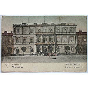 VARŠAVA. Warschau. Viedenská stanica. Wiener Bahnhof. Signatúra GPW. 13. Dátum poštovej pečiatky: 1916...