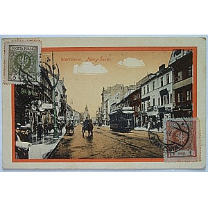 WARSZAWA. Nowy Świat. Wyd. K.Wojutyńskiego. [Nr.]. 39. Data st. poczt. 1921. Na odwrociu stempel : E...