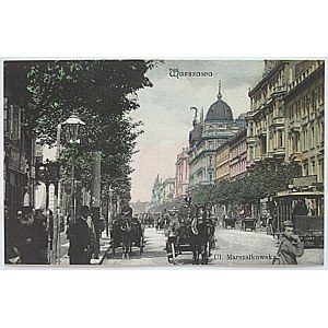 WARSAW. Marszałkowska Street. Published by B. and C. Rzepkowicz. No. 10. Color print. Clean. Circa 1915
