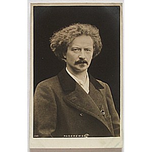 [PATRIOTIC]. Paderewski. Postcard. Photograph. Signed on the front with the numbers 2521. On the back ...