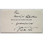 [BUSINESS CARD]. Wojciech Jaruzelski. Handwritten dedication with a handwritten signature and the date February 22, 2010...