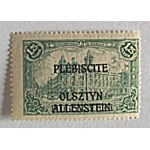 [POSTAGE STAMP]. German postage stamp, perforated, green in color, with a face value of 1...