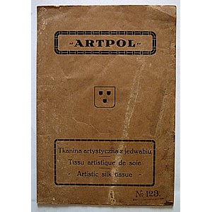 [STEFAN ŻEROMSKI]. Artistic silk fabric produced by “ARTOPOL.” Fabric dimensions: 13/20 cm...