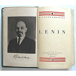 OSSENDOWSKI, F. A. Lénine. Poznań, 1930. Éditions Polskie. Imprimé par CONCORDIA Sp. Akc...