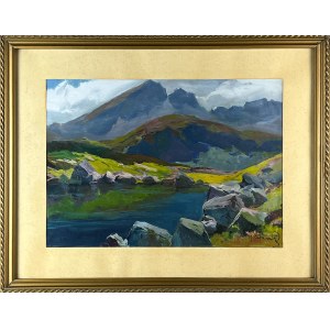 Michał STAŃKO (1901 Sosnowiec – 1969 Zakopane), Krajina s horským jazerom