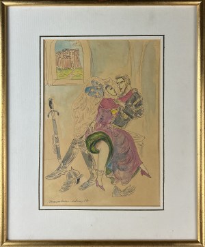 Maja BEREZOWSKA (1898 Baranowicze - 1978 Warszawa), Scena dworska (1954)