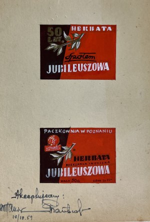 Jerzy HERBST (1907 Humań - 1975 Warszawa), 11 projektów etykiet produktów spożywczych