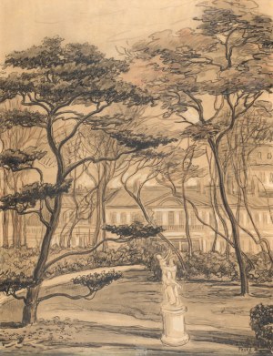 Jean PESKÉ (1870-1949), Widok z parku, ok. 1925-30