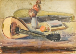 Abraham WEINBAUM (1890-1943), Martwa natura z mandoliną / Martwa natura z owocami i butelką - praca dwustronna, ok. 1935
