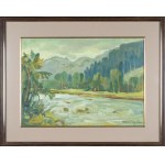 Michał KWAŚNY (1919–1997), Mountainous Landscape with a River, 1974