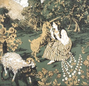 Józef MEHOFFER (1869-1946), Dziewczyna z jednorożcem, 1903