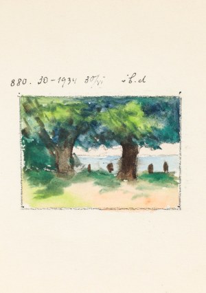 Soter August JAXA-MAŁACHOWSKI (1867-1952), Drzewa przy plaży, 1934
