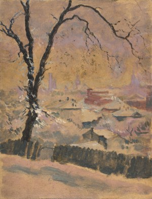 Józef PIENIĄŻEK (1888-1953), Pejzaż miejski zimą