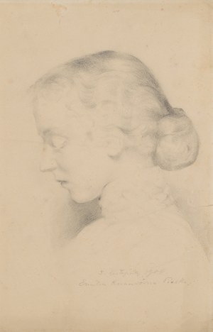 Emilia KNAUSÓWNA (1883-1924), Popiersie dziewczyny ukazane z lewego profilu, 1908