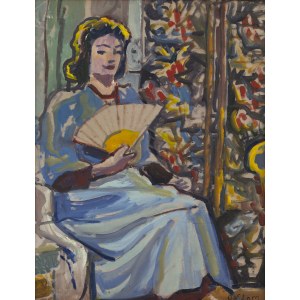 Olga Słomczyńska (1881, Vevey – 1941, Paris), Woman with a Fan