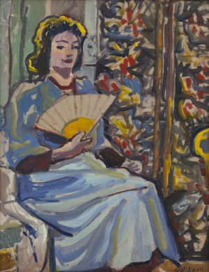 Olga Słomczyńska (1881 Vevey - 1941 Paryż), Kobieta z wachlarzem